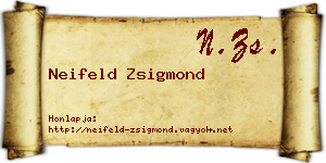 Neifeld Zsigmond névjegykártya